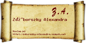 Záborszky Alexandra névjegykártya