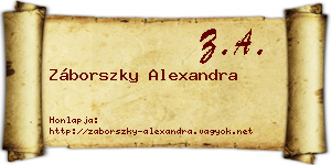 Záborszky Alexandra névjegykártya